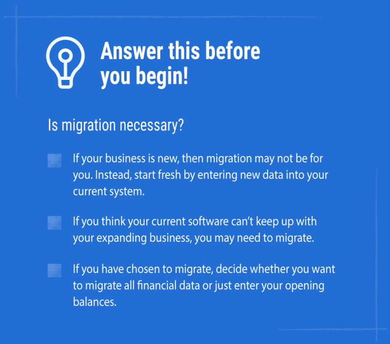 Migrating to a new accounting software