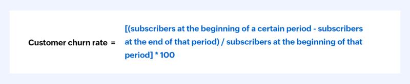 Customer churn rate formula